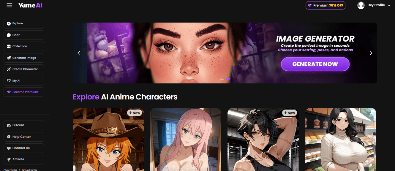 Yume AI homepage