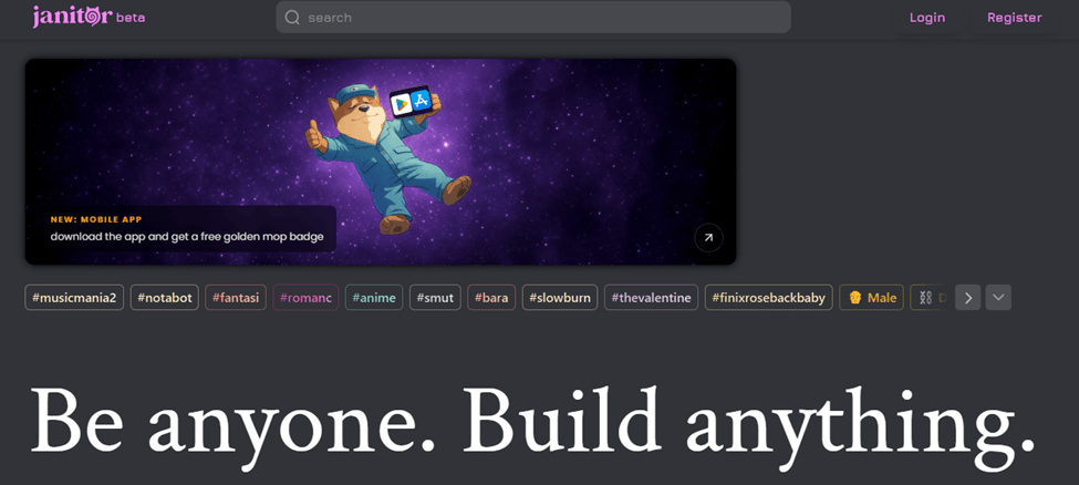 Janitor AI homepage