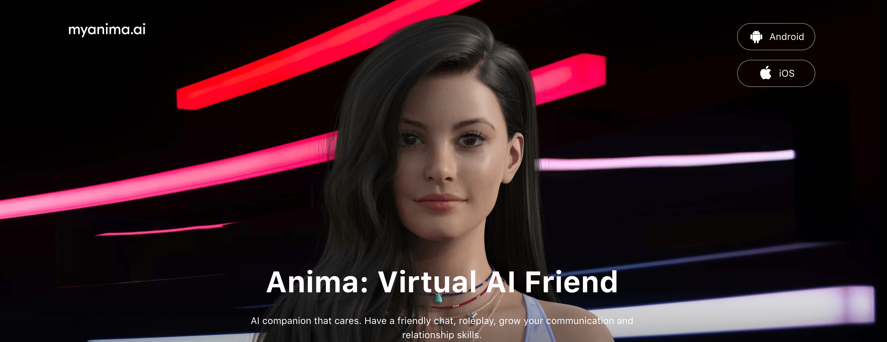 Anima AI Homepage