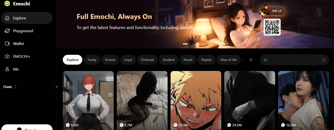 Emochi homepage