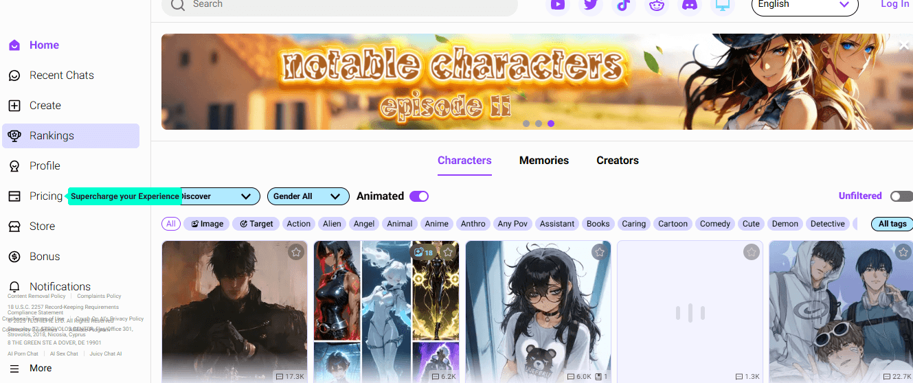 CrushOn AI homepage