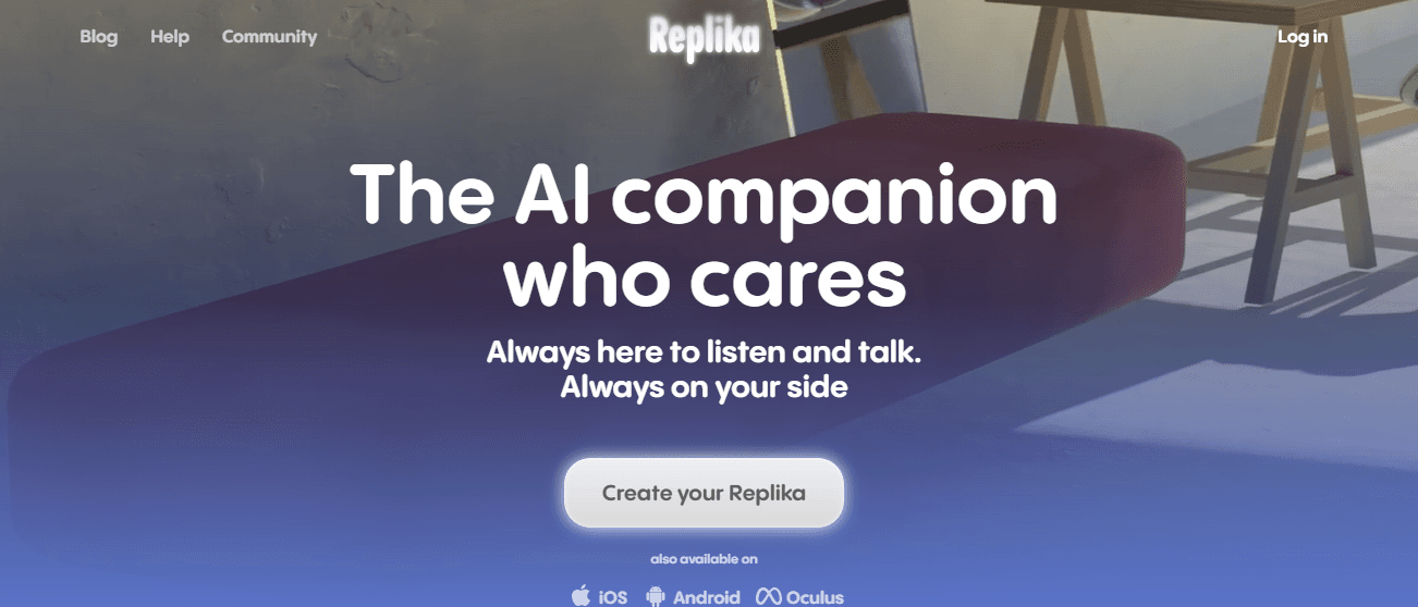 Replika homepage